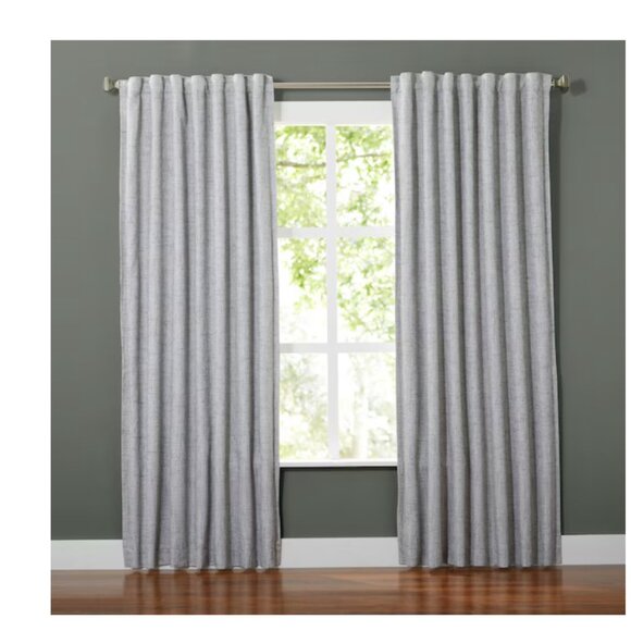 allen + roth 84-in Grey Blackout Thermal lined Back tab Single curtain panel - Picture 1 of 11